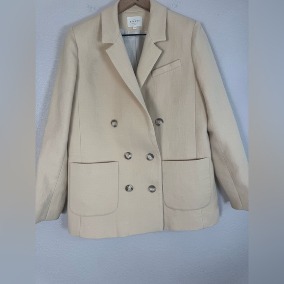 Sezane Michele Jacket Blazer Linen Blend in Butter Beige size 38 US 6 - Picture 13 of 16